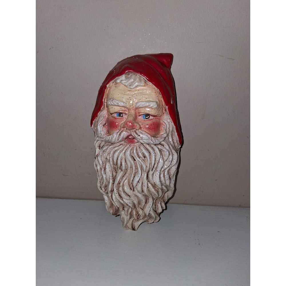 Vintage Silvestri Santa Claus Wall Plaque‎ Mask Red Hat Christmas Decor 7.5"